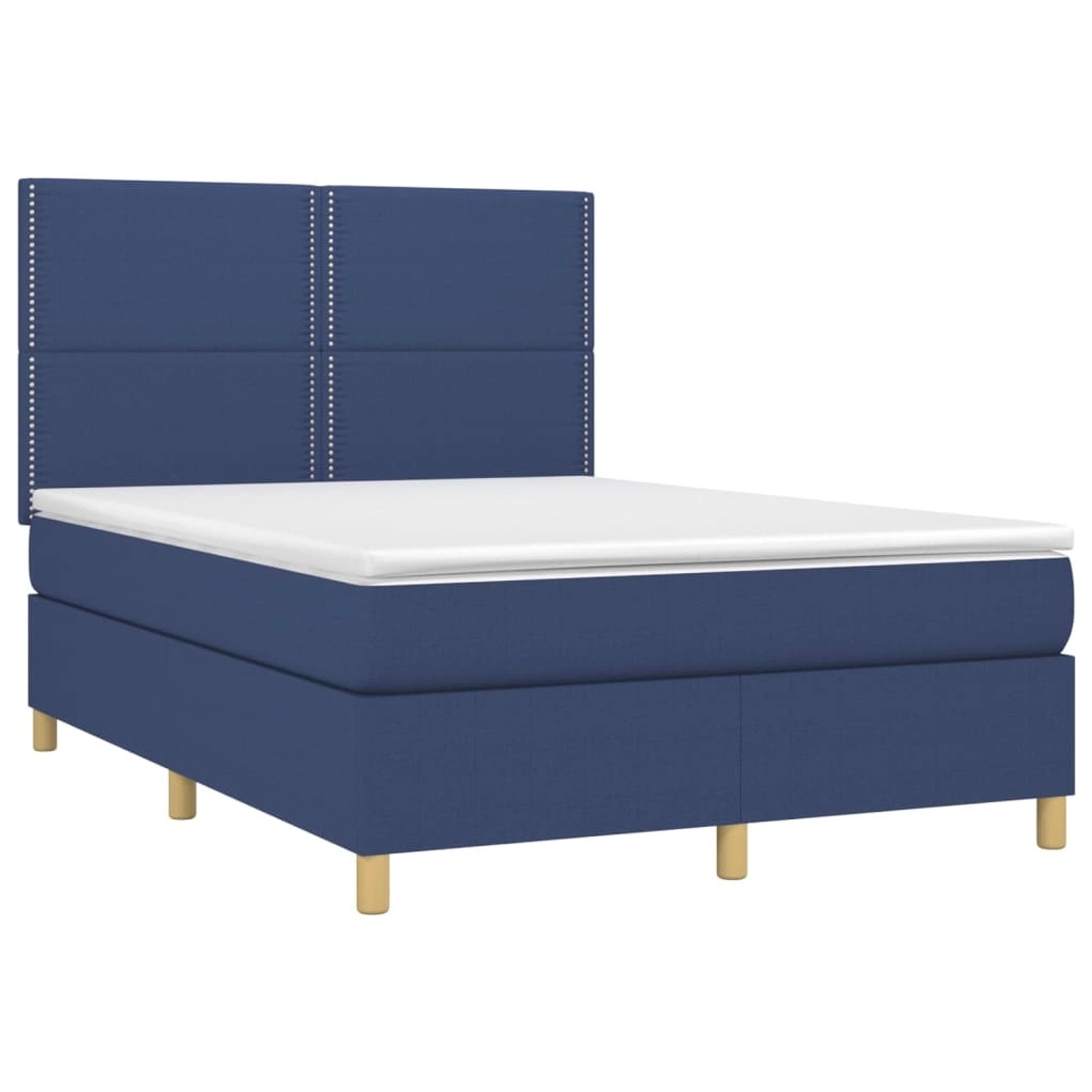 vidaXL Boxspringbett mit Matratze & LED Blau 140x200 cm Stoff 3135363 vidaXL Boxspringbett mit Matratze & LED Blau 140x200 cm Stoff 3135363 von VIDAXL