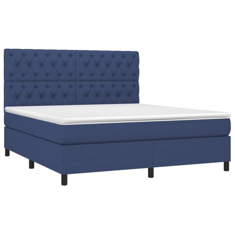 vidaXL Boxspringbett mit Matratze & LED Blau 160x200 cm Stoff 3135131 vidaXL Boxspringbett mit Matratze & LED Blau 160x200 cm Stoff 3135131 von VIDAXL