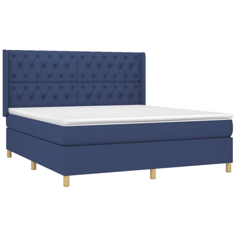 vidaXL Boxspringbett mit Matratze & LED Blau 160x200 cm Stoff 3139131 vidaXL Boxspringbett mit Matratze & LED Blau 160x200 cm Stoff 3139131 von VIDAXL