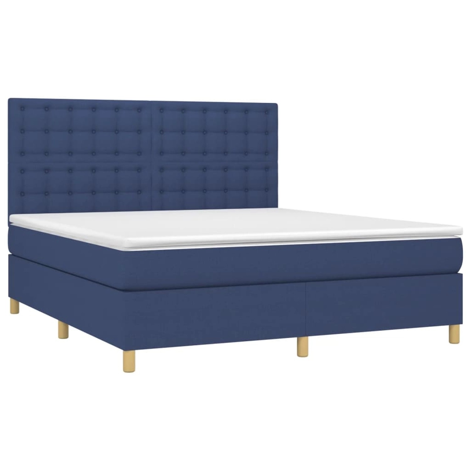vidaXL Boxspringbett mit Matratze & LED Blau 180x200 cm Stoff 3135779 von VIDAXL