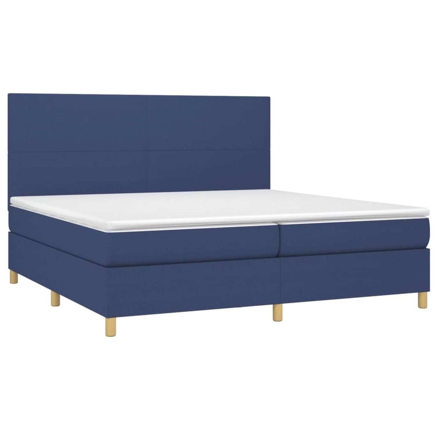 vidaXL Boxspringbett mit Matratze & LED Blau 200x200 cm Stoff 3135307 von VIDAXL