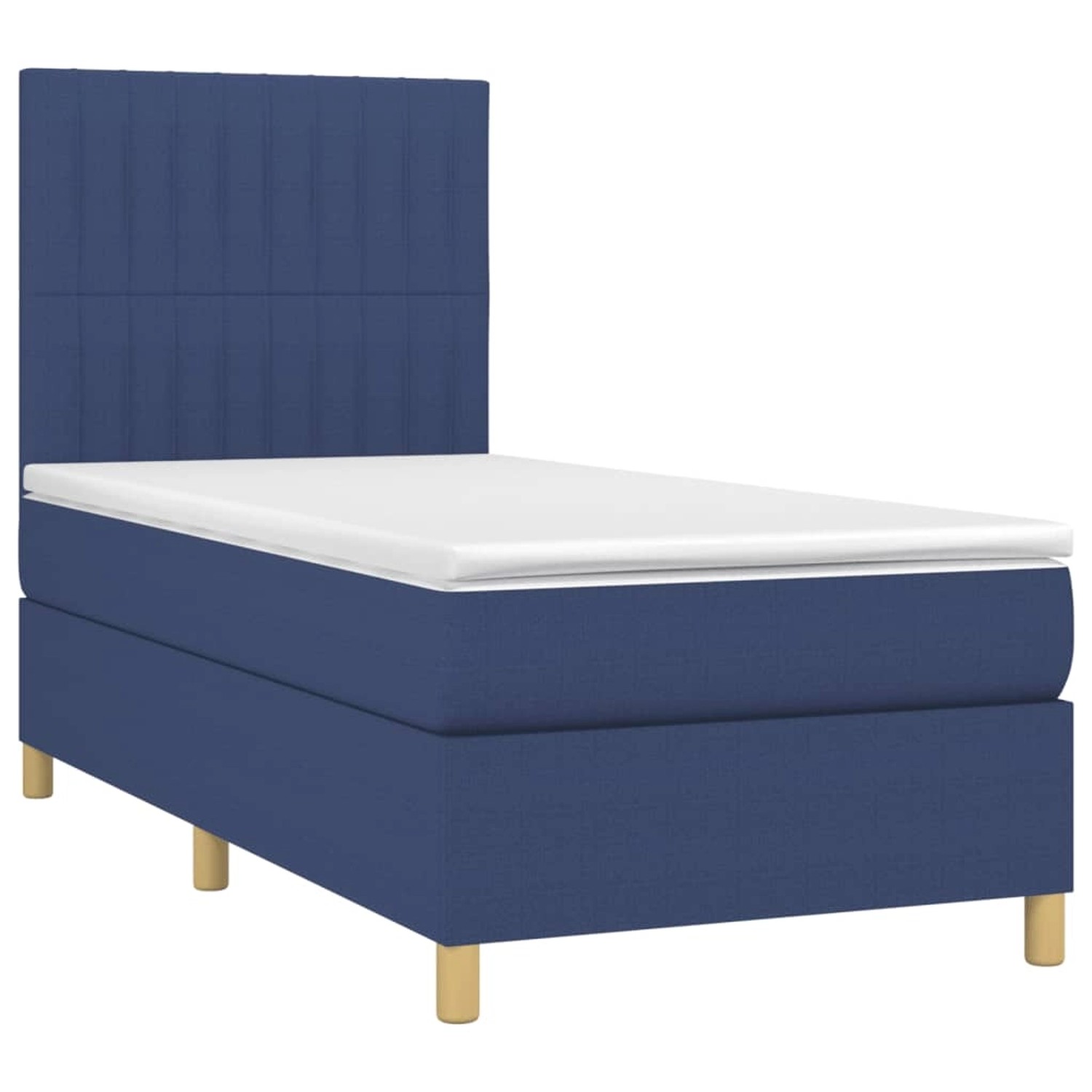 vidaXL Boxspringbett mit Matratze & LED Blau 90x200 cm Stoff 3135571 vidaXL Boxspringbett mit Matratze & LED Blau 90x200 cm Stoff 3135571 von VIDAXL