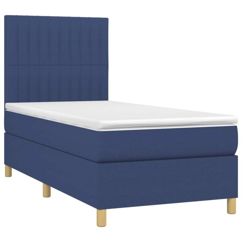 vidaXL Boxspringbett mit Matratze & LED Blau 90x200 cm Stoff 3135571 vidaXL Boxspringbett mit Matratze & LED Blau 90x200 cm Stoff 3135571 von VIDAXL