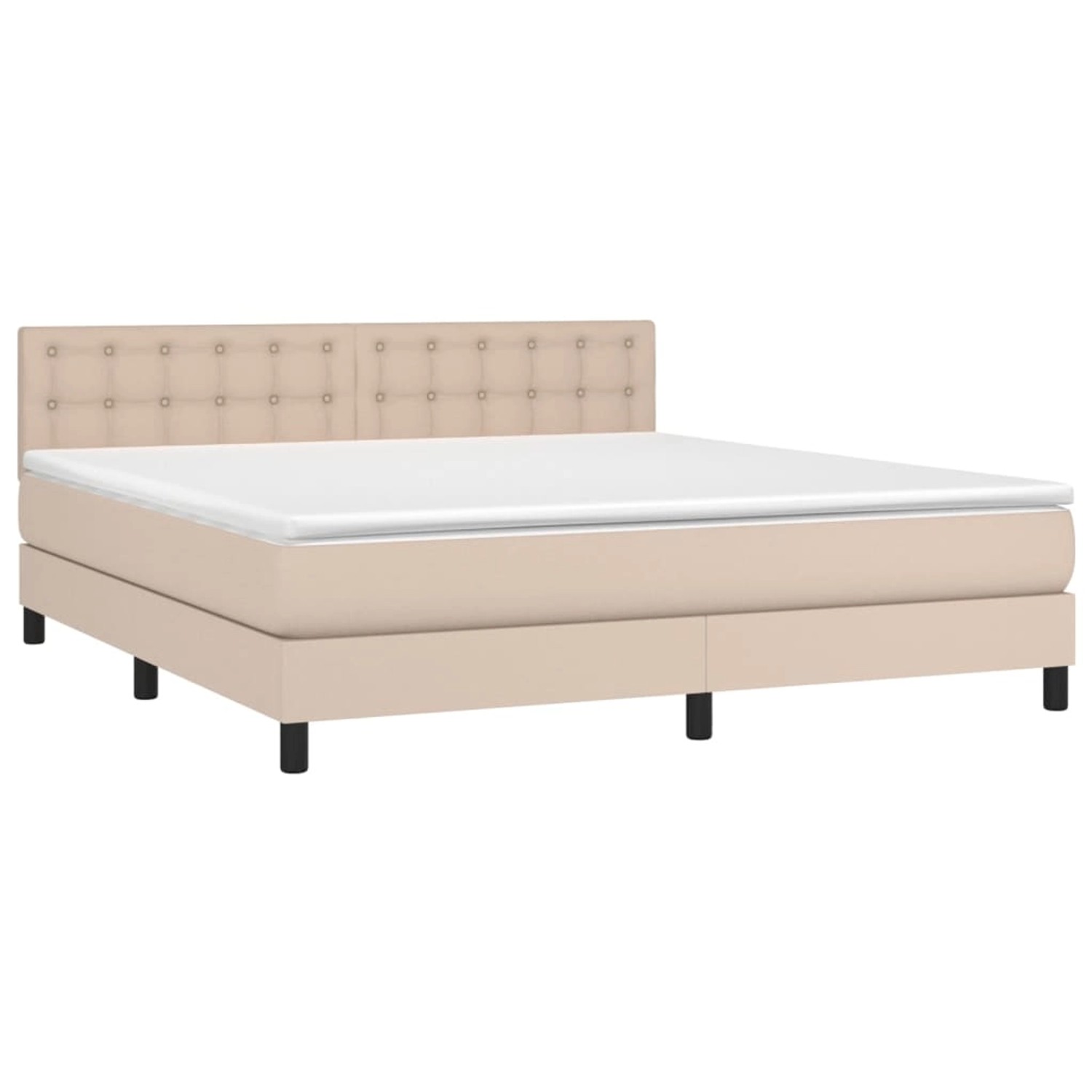 vidaXL Boxspringbett mit Matratze & LED Cappuccino-Braun 160x200cm 3134236 vidaXL Boxspringbett mit Matratze & LED Cappuccino-Braun 160x200cm 3134236 von VIDAXL