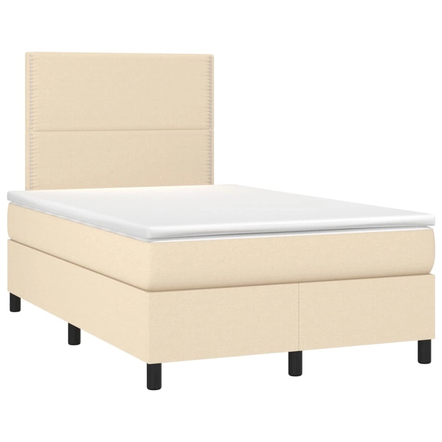 vidaXL Boxspringbett mit Matratze & LED Creme 120x200 cm Stoff 3134786 vidaXL Boxspringbett mit Matratze & LED Creme 120x200 cm Stoff 3134786 von VIDAXL