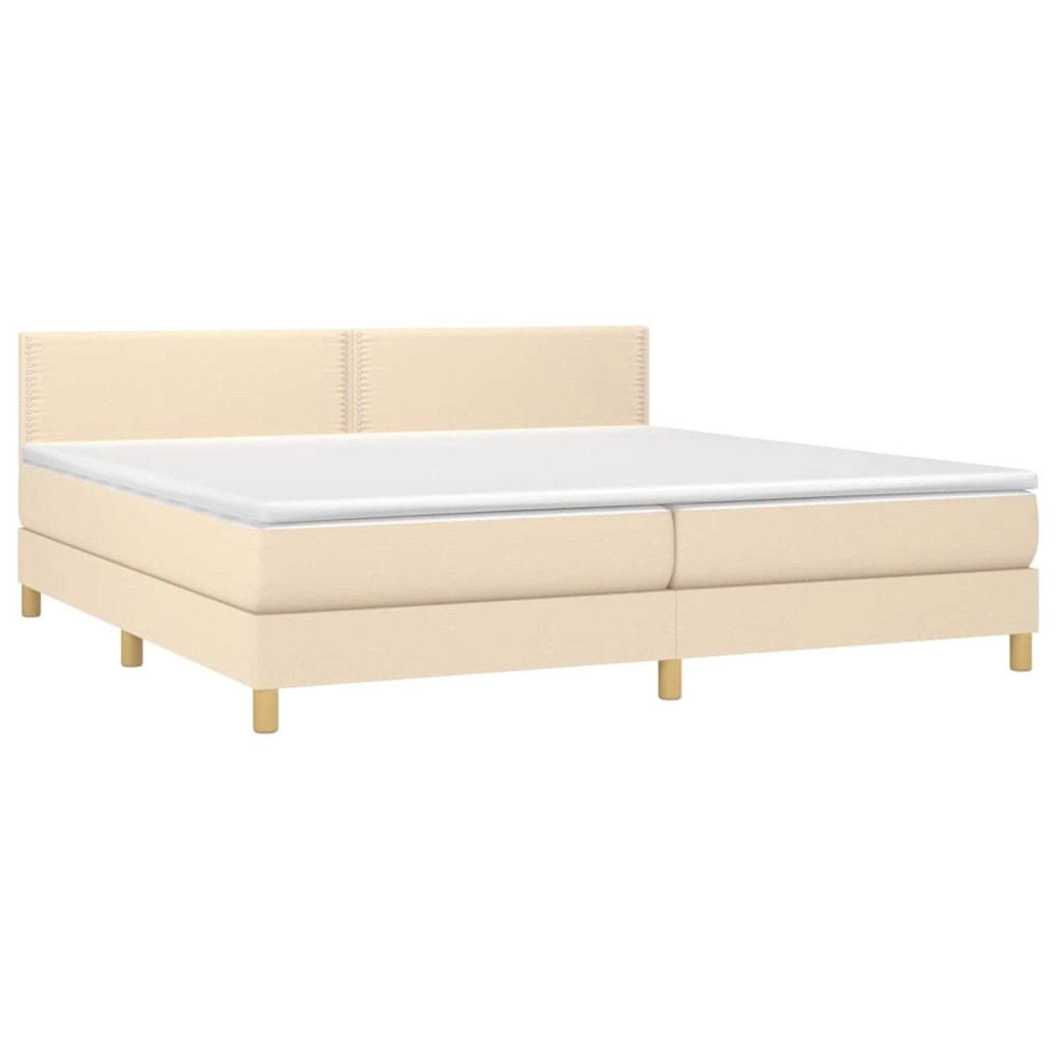 vidaXL Boxspringbett mit Matratze & LED Creme 200x200 cm Stoff 3133666 vidaXL Boxspringbett mit Matratze & LED Creme 200x200 cm Stoff 3133666 von VIDAXL
