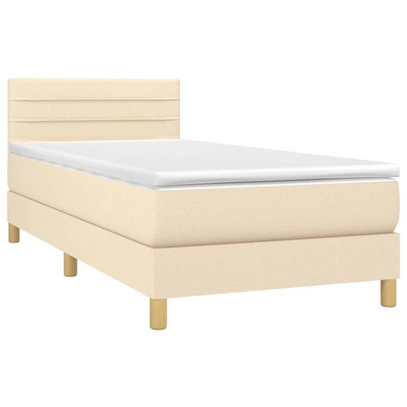 vidaXL Boxspringbett mit Matratze & LED Creme 80x200 cm Stoff 3133754 vidaXL Boxspringbett mit Matratze & LED Creme 80x200 cm Stoff 3133754 von VIDAXL