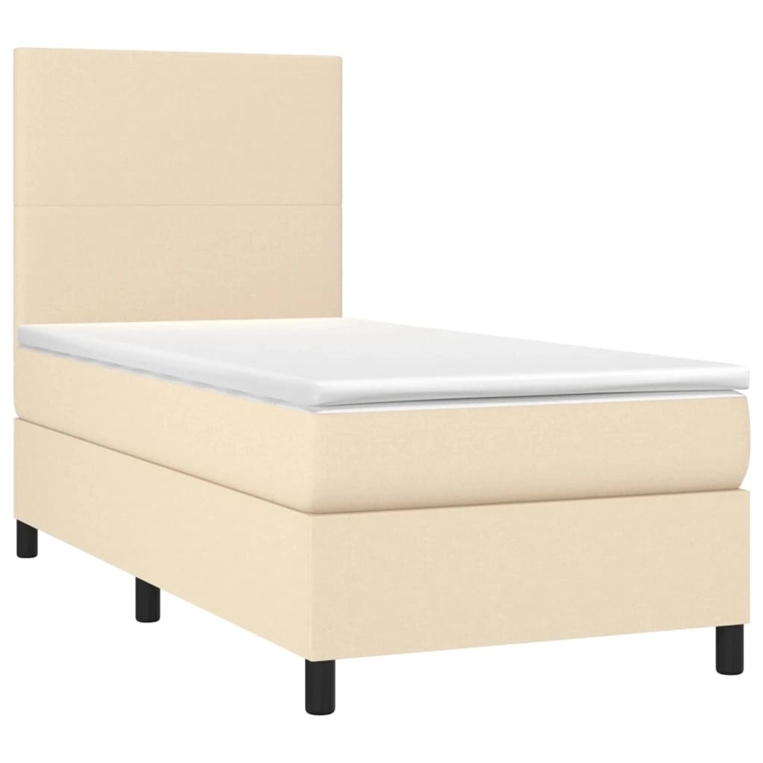 vidaXL Boxspringbett mit Matratze & LED Creme 80x200 cm Stoff 3134674 vidaXL Boxspringbett mit Matratze & LED Creme 80x200 cm Stoff 3134674 von VIDAXL