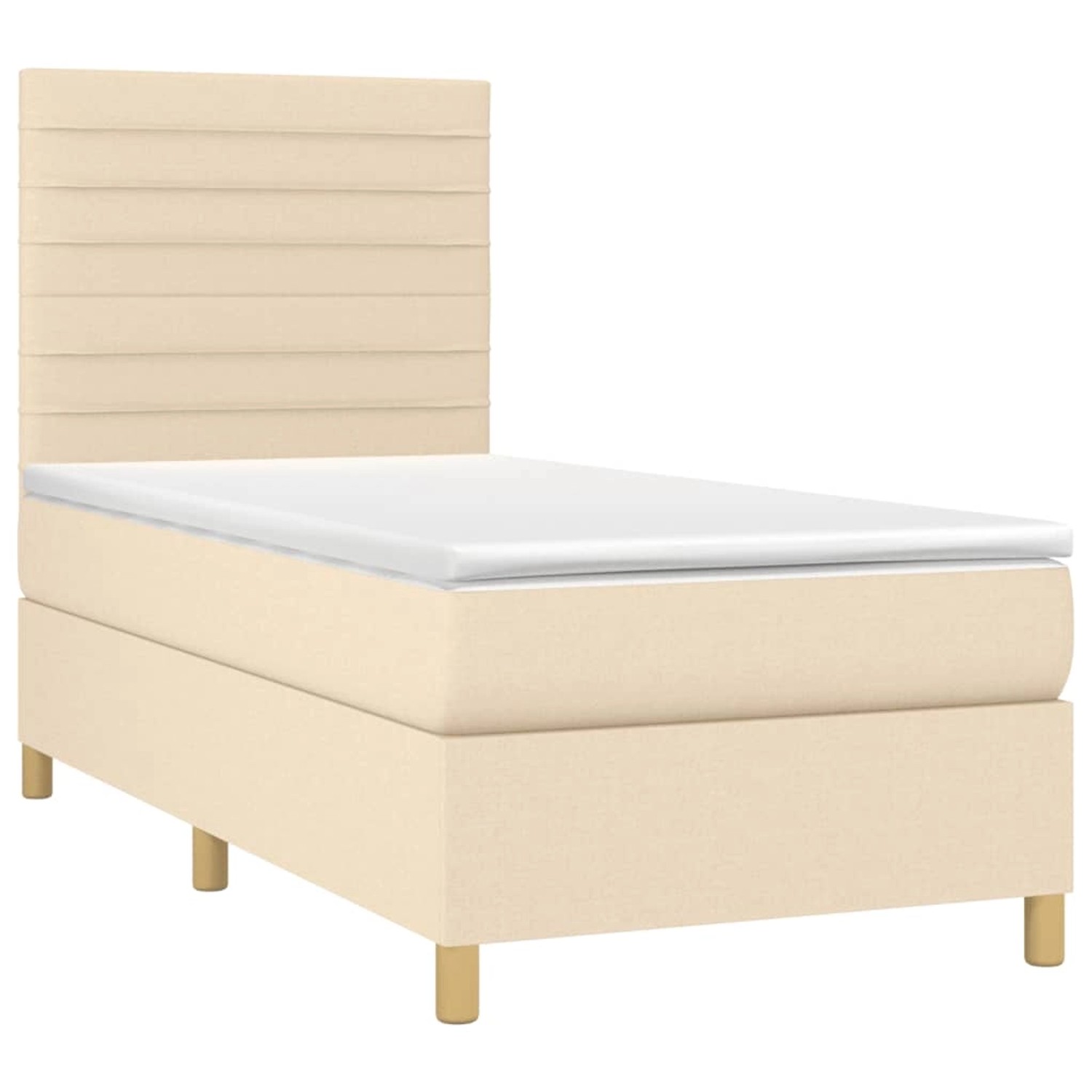 vidaXL Boxspringbett mit Matratze & LED Creme 80x200 cm Stoff 3135474 vidaXL Boxspringbett mit Matratze & LED Creme 80x200 cm Stoff 3135474 von VIDAXL