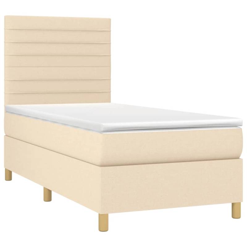 vidaXL Boxspringbett mit Matratze & LED Creme 80x200 cm Stoff 3135474 vidaXL Boxspringbett mit Matratze & LED Creme 80x200 cm Stoff 3135474 von VIDAXL
