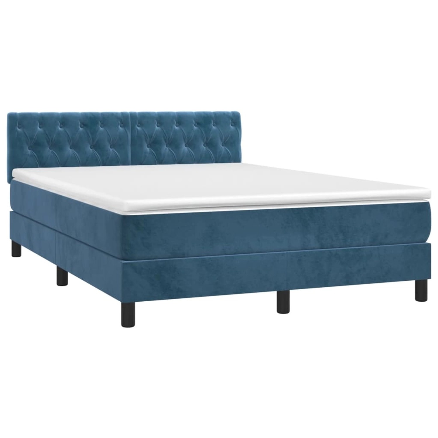 vidaXL Boxspringbett mit Matratze & LED Dunkelblau 140x200 cm Samt 3134589 vidaXL Boxspringbett mit Matratze & LED Dunkelblau 140x200 cm Samt 3134589 von VIDAXL