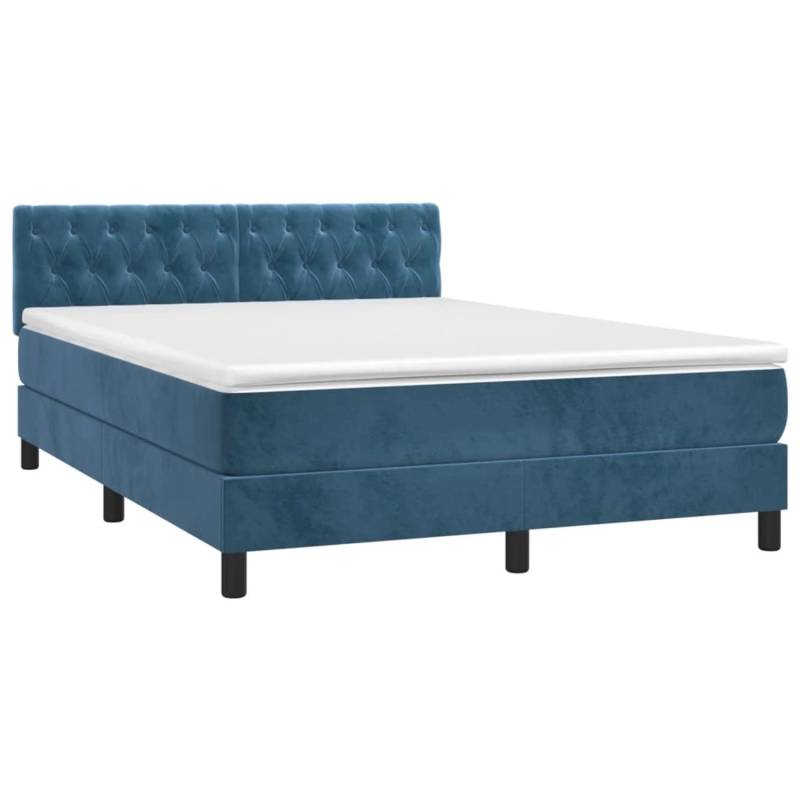vidaXL Boxspringbett mit Matratze & LED Dunkelblau 140x200 cm Samt 3134589 vidaXL Boxspringbett mit Matratze & LED Dunkelblau 140x200 cm Samt 3134589 von VIDAXL