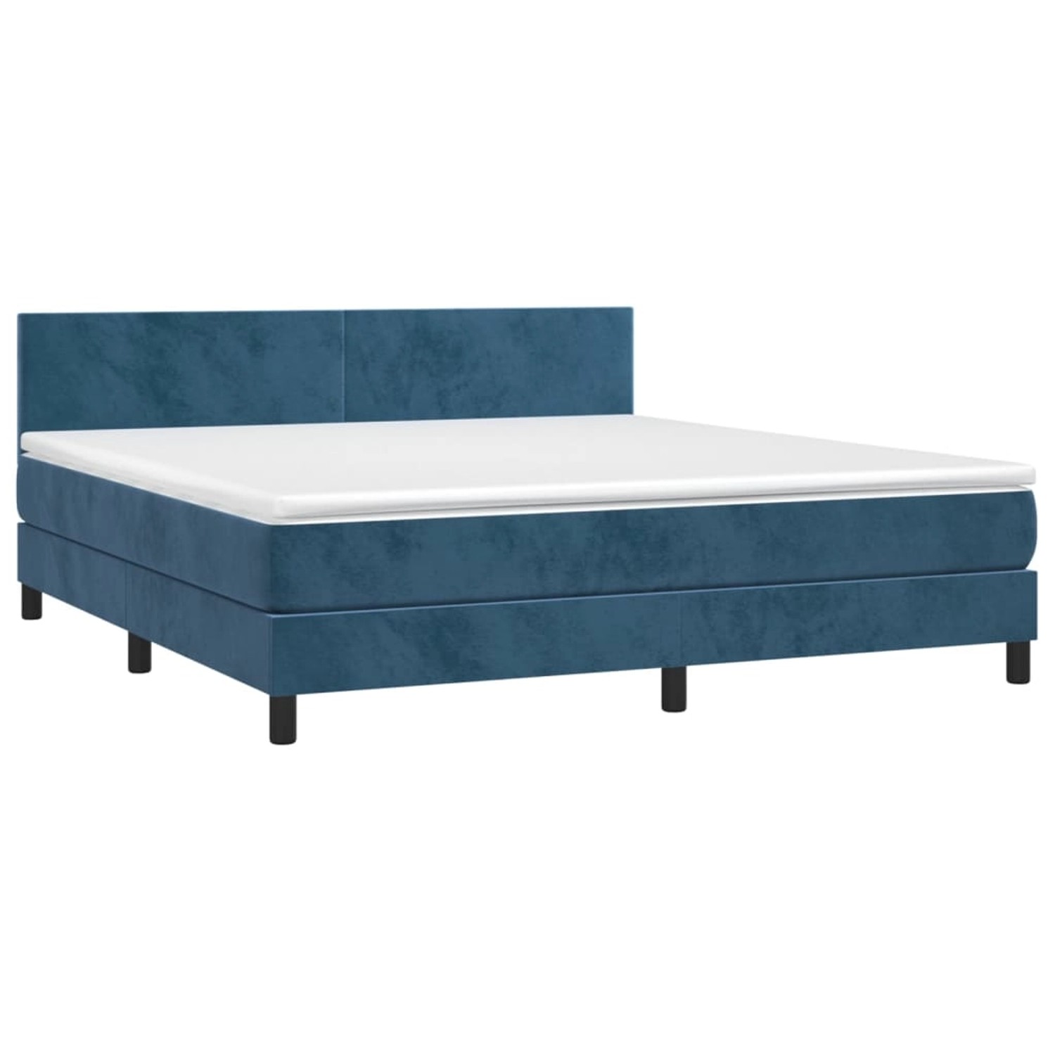 vidaXL Boxspringbett mit Matratze & LED Dunkelblau 180x200 cm Samt 3134301 von VIDAXL