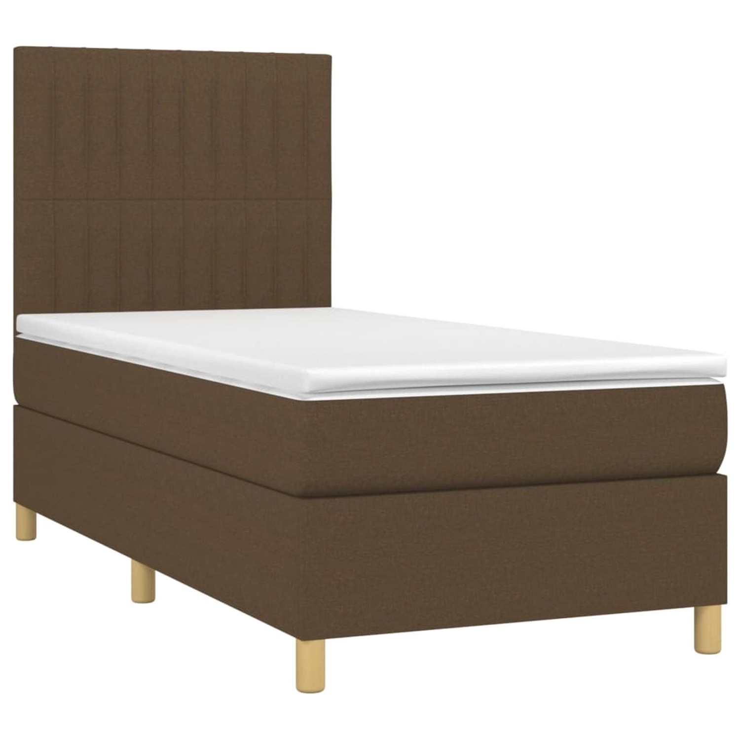 vidaXL Boxspringbett mit Matratze & LED Dunkelbraun 100x200 cm Stoff 3135576 vidaXL Boxspringbett mit Matratze & LED Dunkelbraun 100x200 cm Stoff 3135576 von VIDAXL