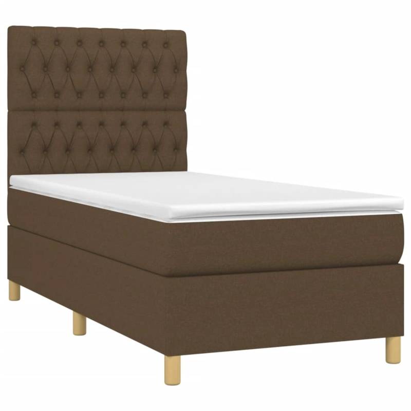 vidaXL Boxspringbett mit Matratze & LED Dunkelbraun 100x200 cm Stoff 3135656 vidaXL Boxspringbett mit Matratze & LED Dunkelbraun 100x200 cm Stoff 3135656 von VIDAXL