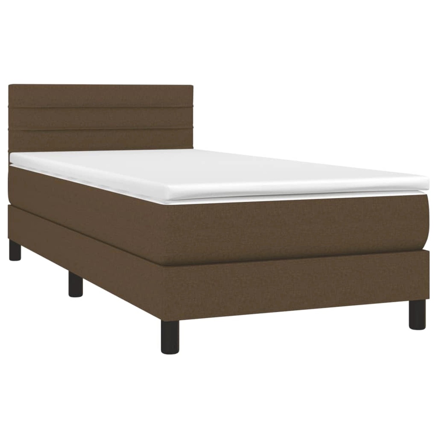 vidaXL Boxspringbett mit Matratze & LED Dunkelbraun 80x200 cm Stoff 3133192 vidaXL Boxspringbett mit Matratze & LED Dunkelbraun 80x200 cm Stoff 3133192 von VIDAXL