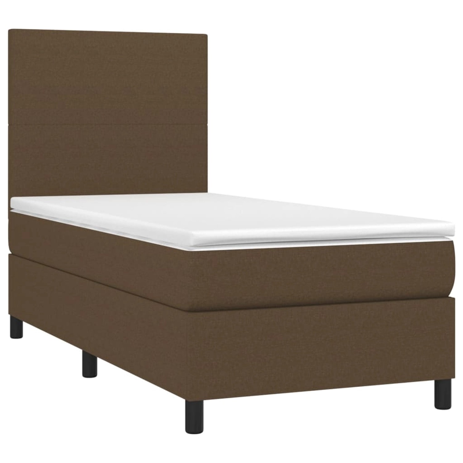 vidaXL Boxspringbett mit Matratze & LED Dunkelbraun 90x200 cm Stoff 3134688 vidaXL Boxspringbett mit Matratze & LED Dunkelbraun 90x200 cm Stoff 3134688 von VIDAXL