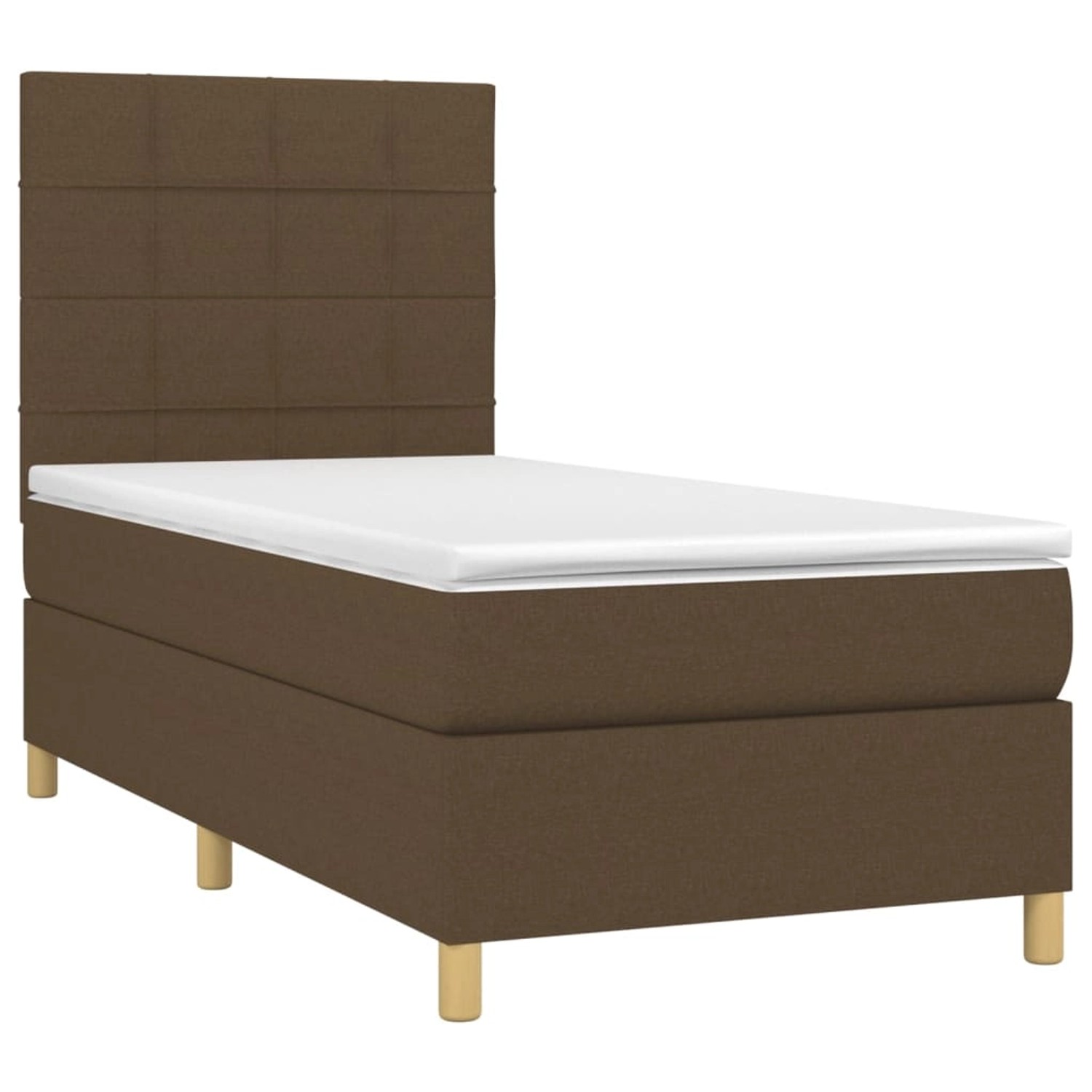 vidaXL Boxspringbett mit Matratze & LED Dunkelbraun 90x200 cm Stoff 3135408 vidaXL Boxspringbett mit Matratze & LED Dunkelbraun 90x200 cm Stoff 3135408 von VIDAXL