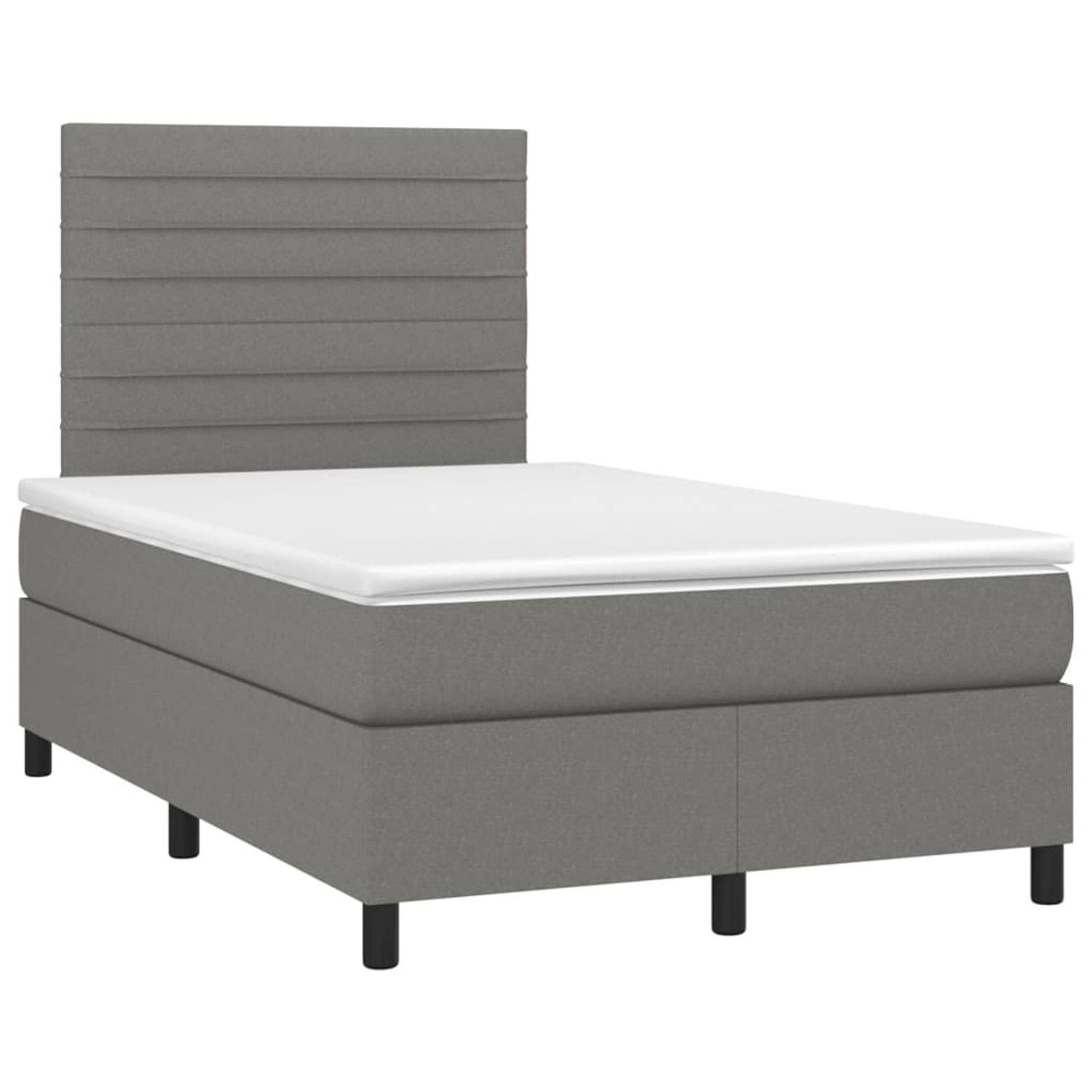 vidaXL Boxspringbett mit Matratze & LED Dunkelgrau 120x200 cm Stoff 3134942 vidaXL Boxspringbett mit Matratze & LED Dunkelgrau 120x200 cm Stoff 3134942 von VIDAXL