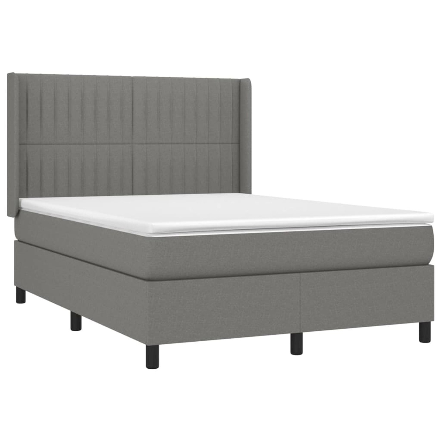 vidaXL Boxspringbett mit Matratze & LED Dunkelgrau 140x190 cm Stoff 3138470 vidaXL Boxspringbett mit Matratze & LED Dunkelgrau 140x190 cm Stoff 3138470 von VIDAXL
