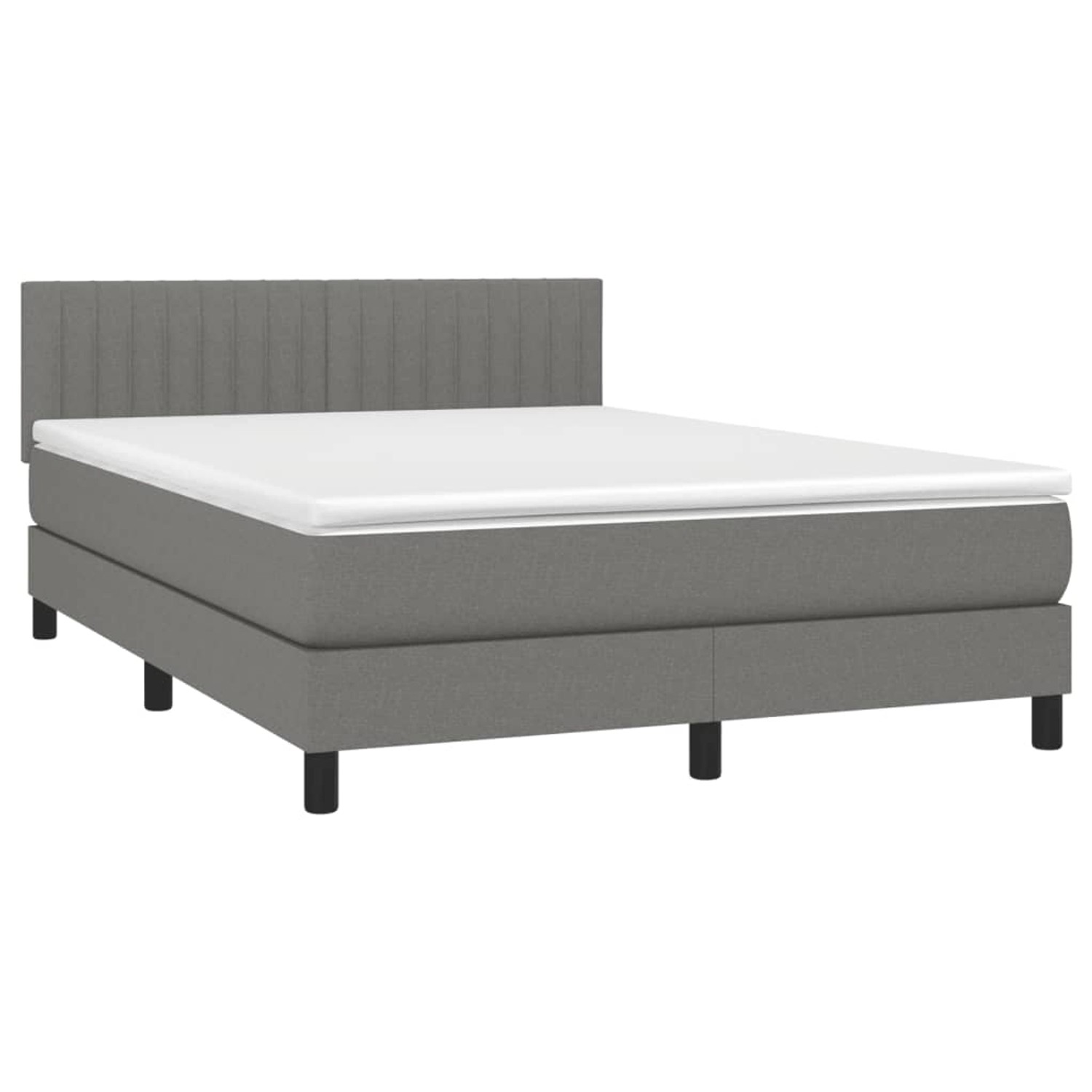 vidaXL Boxspringbett mit Matratze & LED Dunkelgrau 140x200 cm Stoff 3133318 vidaXL Boxspringbett mit Matratze & LED Dunkelgrau 140x200 cm Stoff 3133318 von VIDAXL
