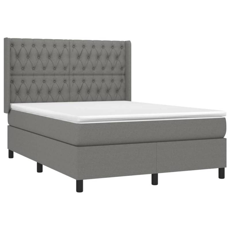vidaXL Boxspringbett mit Matratze & LED Dunkelgrau 140x200 cm Stoff 3138558 vidaXL Boxspringbett mit Matratze & LED Dunkelgrau 140x200 cm Stoff 3138558 von VIDAXL
