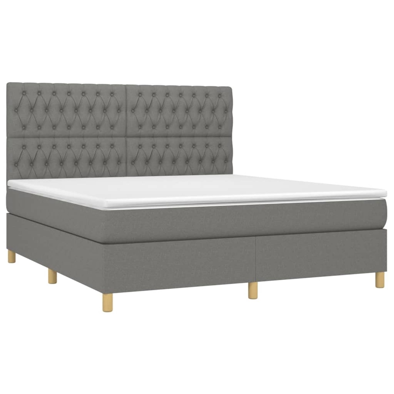 vidaXL Boxspringbett mit Matratze & LED Dunkelgrau 180x200 cm Stoff 3135694 vidaXL Boxspringbett mit Matratze & LED Dunkelgrau 180x200 cm Stoff 3135694 von VIDAXL