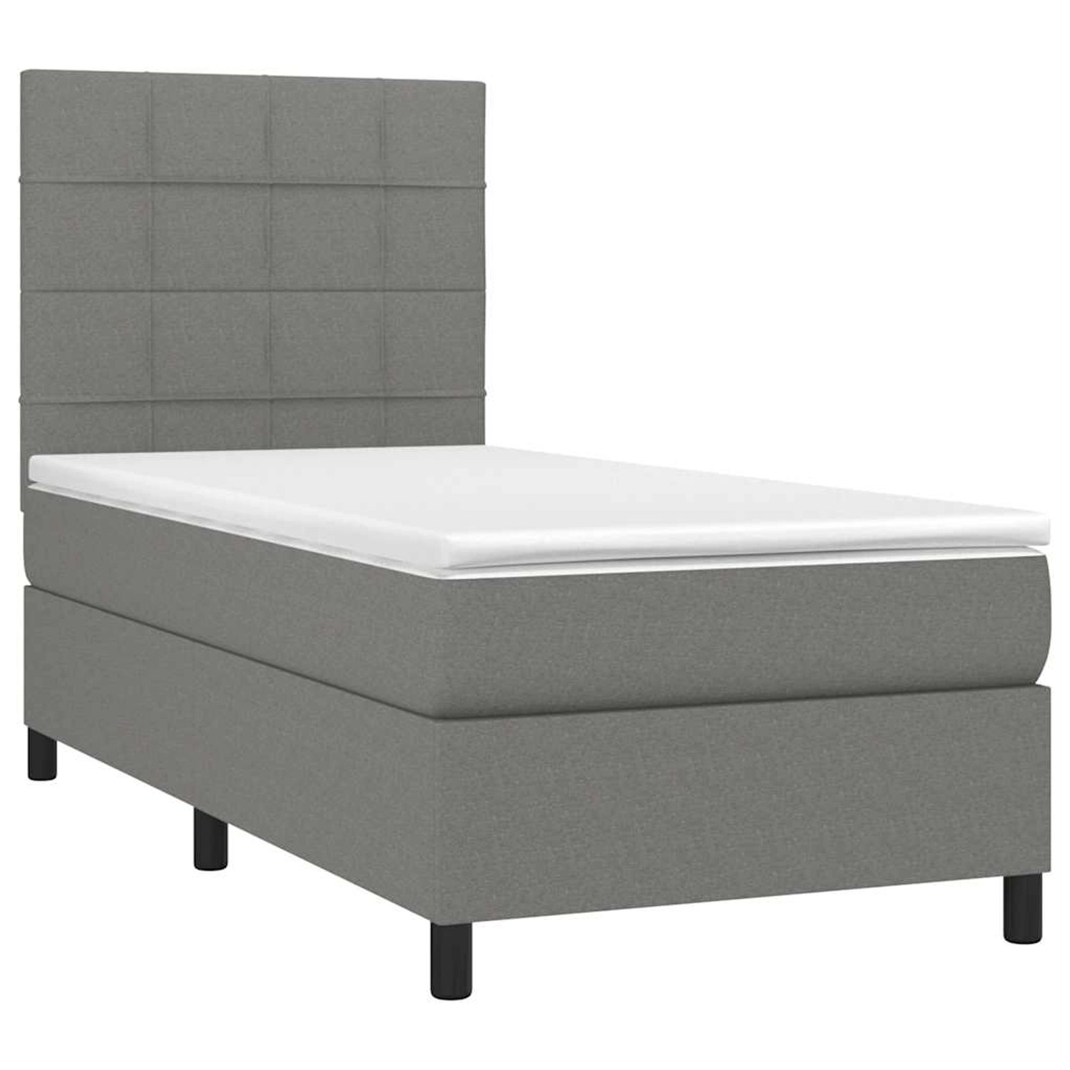 vidaXL Boxspringbett mit Matratze & LED Dunkelgrau 80x200 cm Stoff 3134830 vidaXL Boxspringbett mit Matratze & LED Dunkelgrau 80x200 cm Stoff 3134830 von VIDAXL