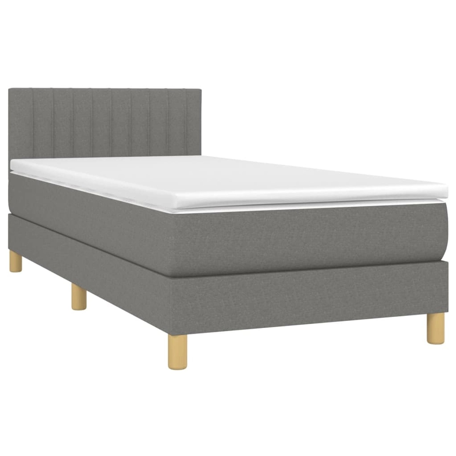 vidaXL Boxspringbett mit Matratze & LED Dunkelgrau 90x200 cm Stoff 3133846 vidaXL Boxspringbett mit Matratze & LED Dunkelgrau 90x200 cm Stoff 3133846 von VIDAXL