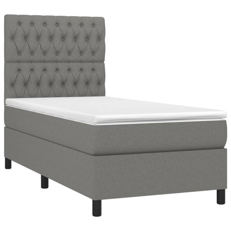 vidaXL Boxspringbett mit Matratze & LED Dunkelgrau 90x200 cm Stoff 3135086 vidaXL Boxspringbett mit Matratze & LED Dunkelgrau 90x200 cm Stoff 3135086 von VIDAXL