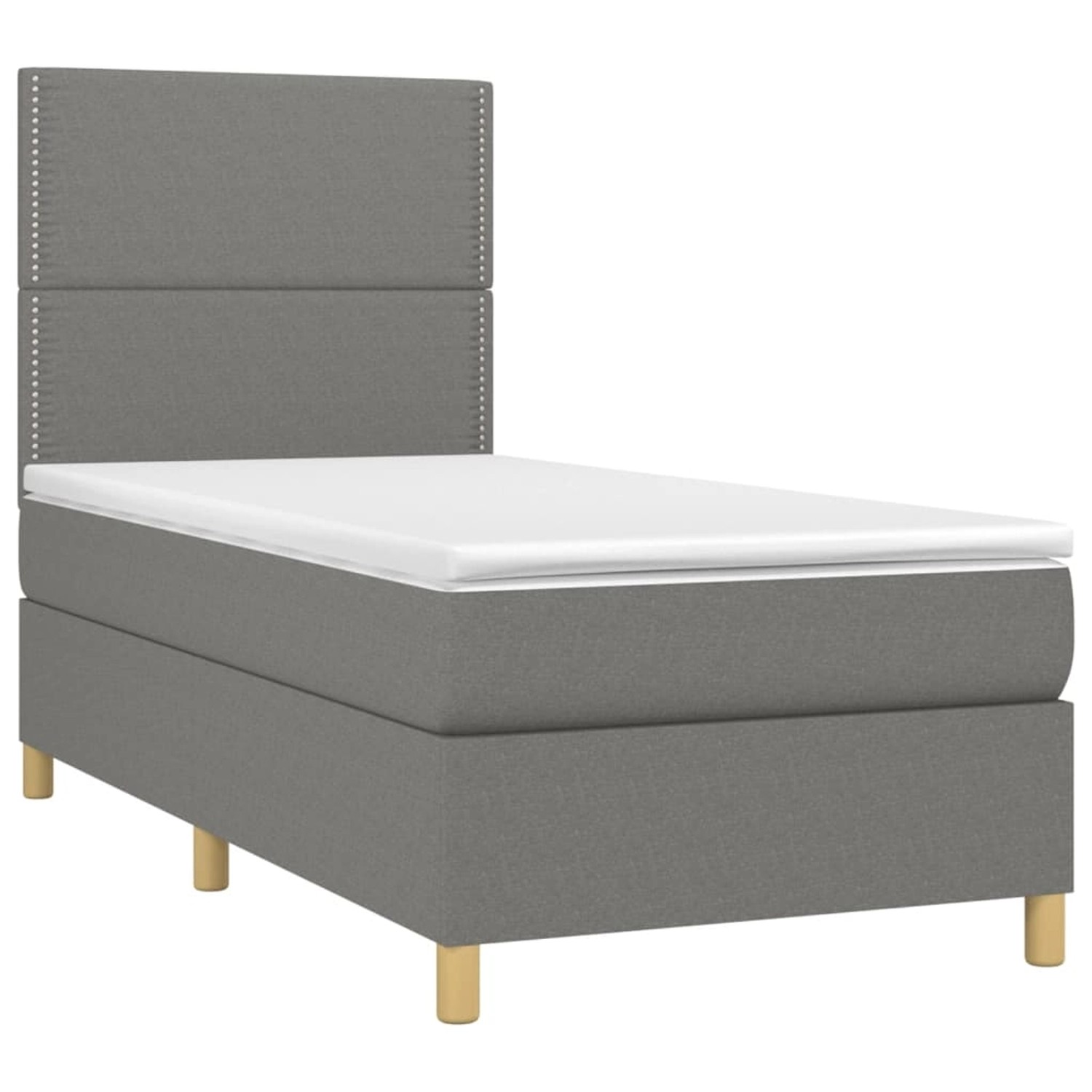 vidaXL Boxspringbett mit Matratze & LED Dunkelgrau 90x200 cm Stoff 3135326 vidaXL Boxspringbett mit Matratze & LED Dunkelgrau 90x200 cm Stoff 3135326 von VIDAXL