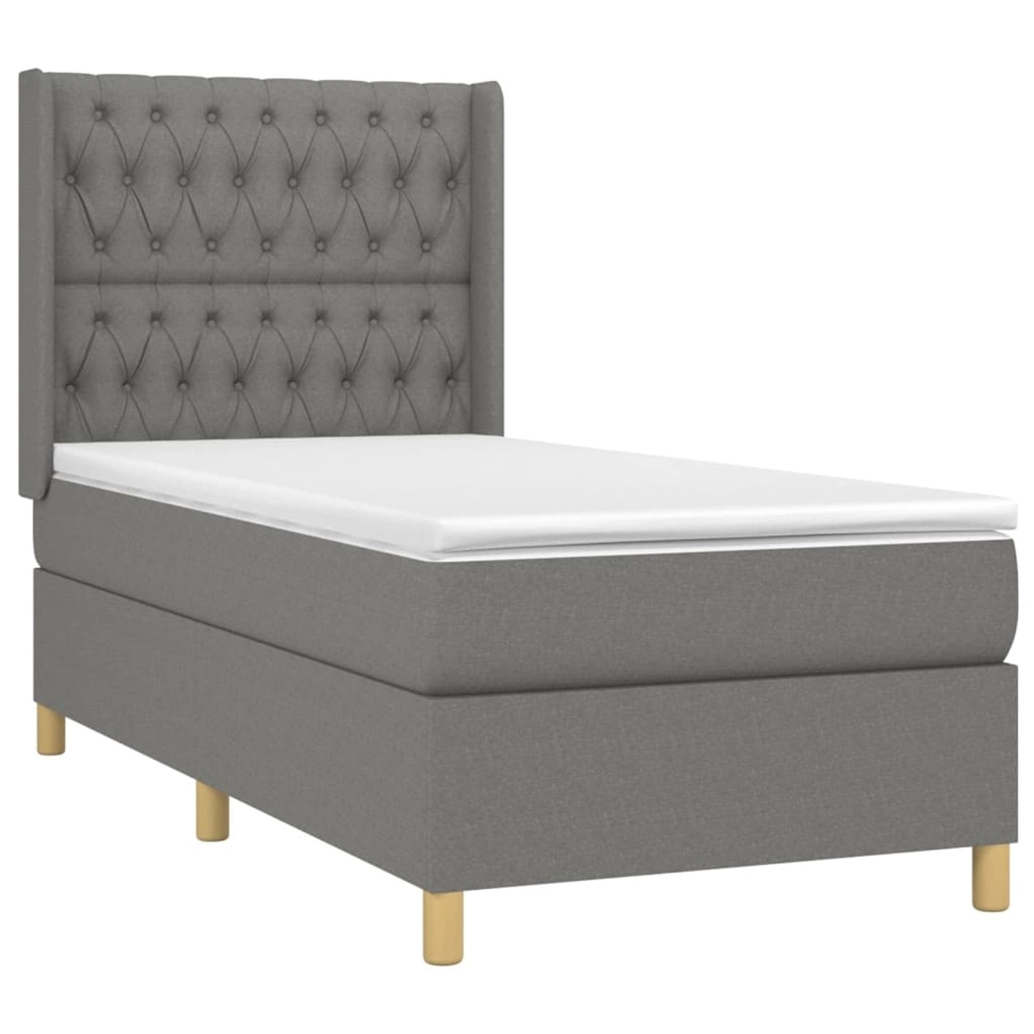 vidaXL Boxspringbett mit Matratze & LED Dunkelgrau 90x200 cm Stoff 3139086 vidaXL Boxspringbett mit Matratze & LED Dunkelgrau 90x200 cm Stoff 3139086 von VIDAXL