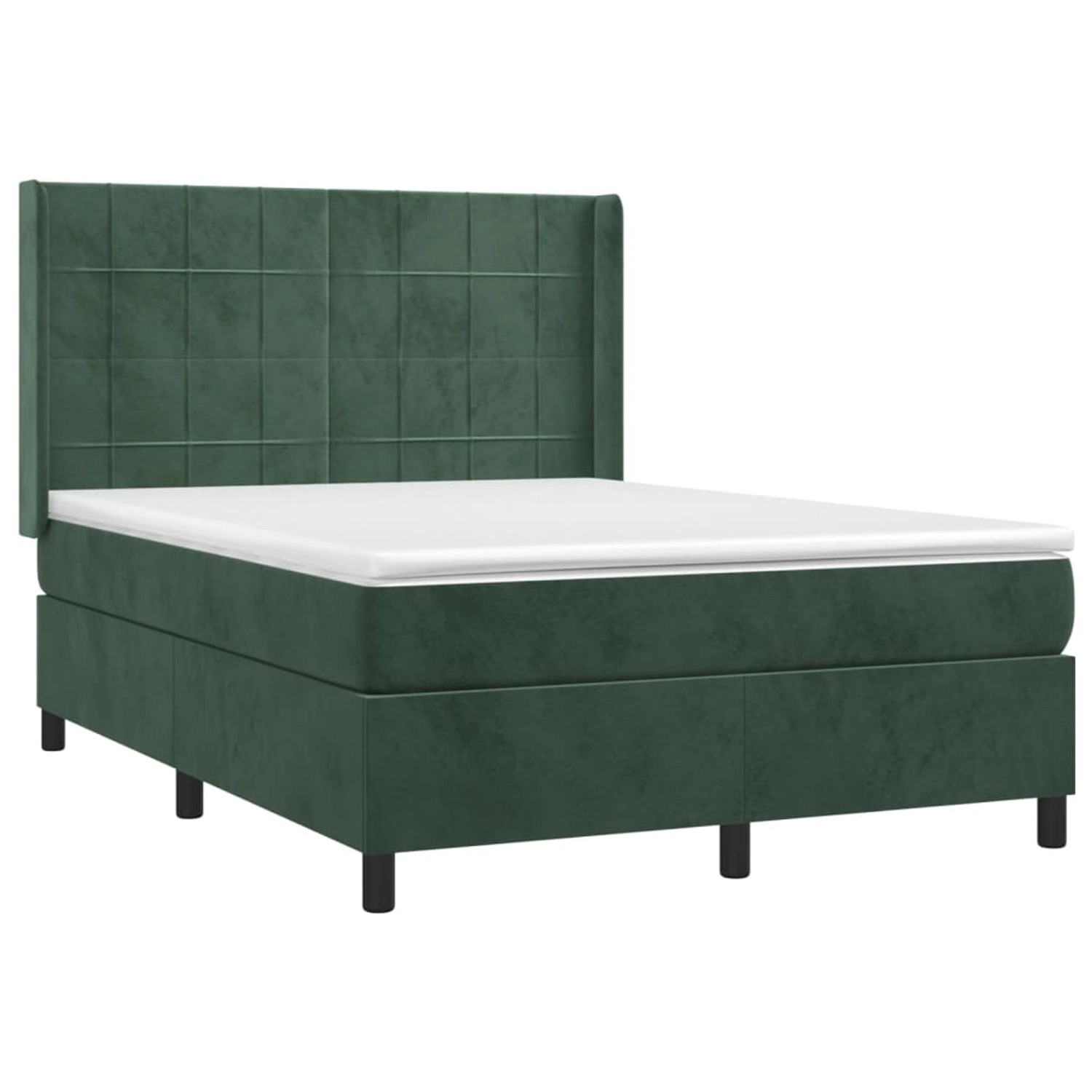 vidaXL Boxspringbett mit Matratze & LED Dunkelgrün 140x190 cm Samt 3139562 vidaXL Boxspringbett mit Matratze & LED Dunkelgrün 140x190 cm Samt 3139562 von VIDAXL