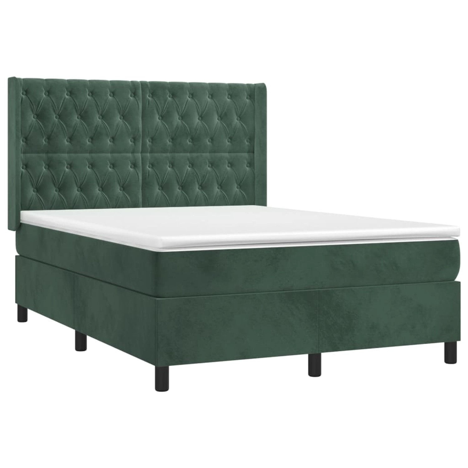 vidaXL Boxspringbett mit Matratze & LED Dunkelgrün 140x190 cm Samt 3139742 vidaXL Boxspringbett mit Matratze & LED Dunkelgrün 140x190 cm Samt 3139742 von VIDAXL