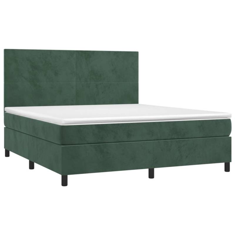 vidaXL Boxspringbett mit Matratze & LED Dunkelgrün 160x200 cm Samt 3136014 vidaXL Boxspringbett mit Matratze & LED Dunkelgrün 160x200 cm Samt 3136014 von VIDAXL