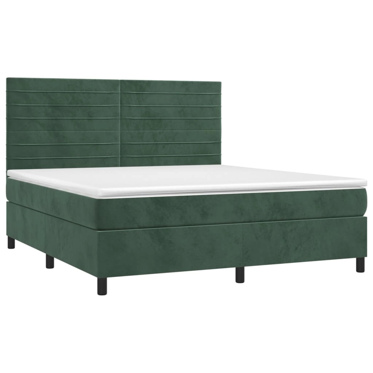 vidaXL Boxspringbett mit Matratze & LED Dunkelgrün 160x200 cm Samt1467842 vidaXL Boxspringbett mit Matratze & LED Dunkelgrün 160x200 cm Samt1467842 von VIDAXL