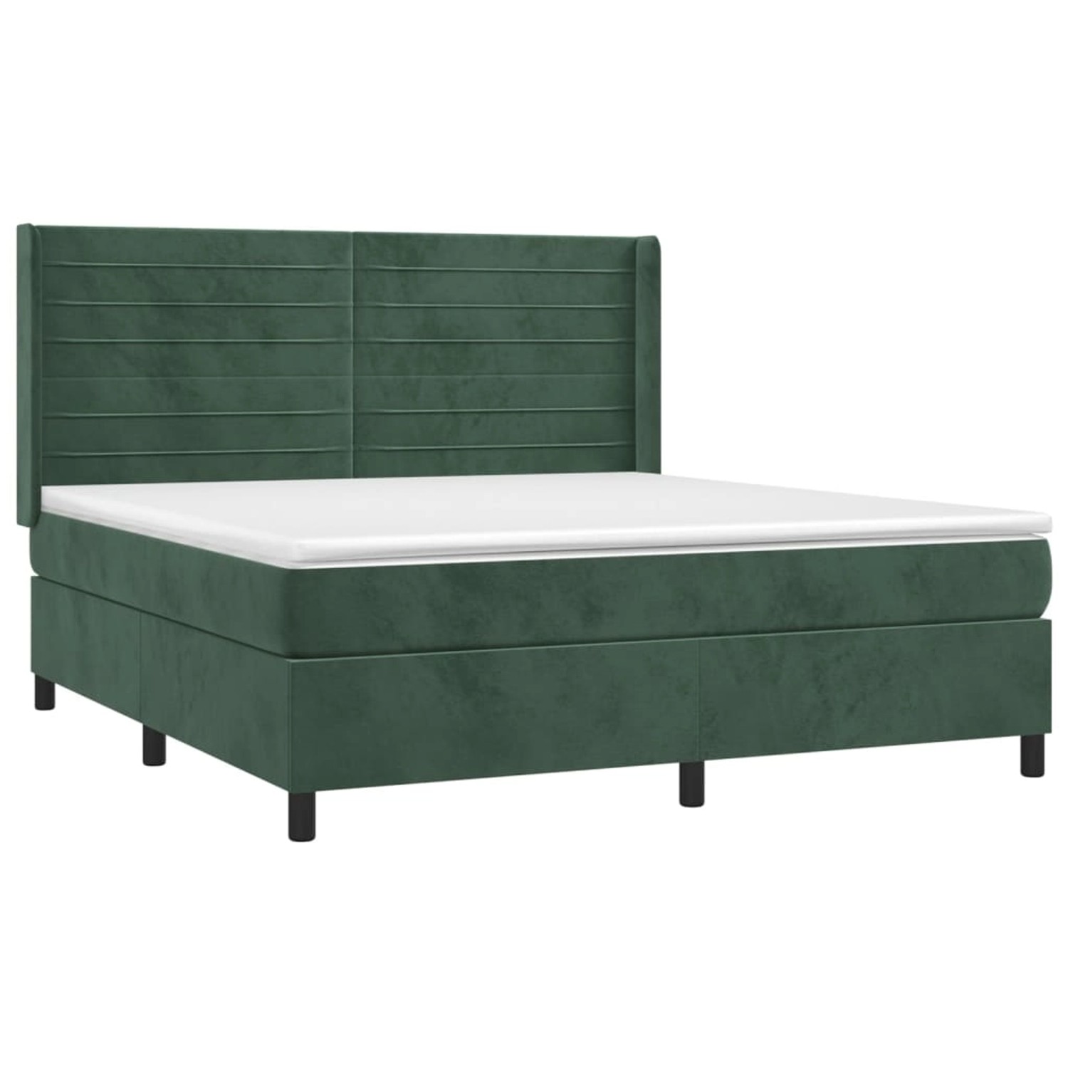 vidaXL Boxspringbett mit Matratze & LED Dunkelgrün 180x200 cm Samt 3139640 vidaXL Boxspringbett mit Matratze & LED Dunkelgrün 180x200 cm Samt 3139640 von VIDAXL