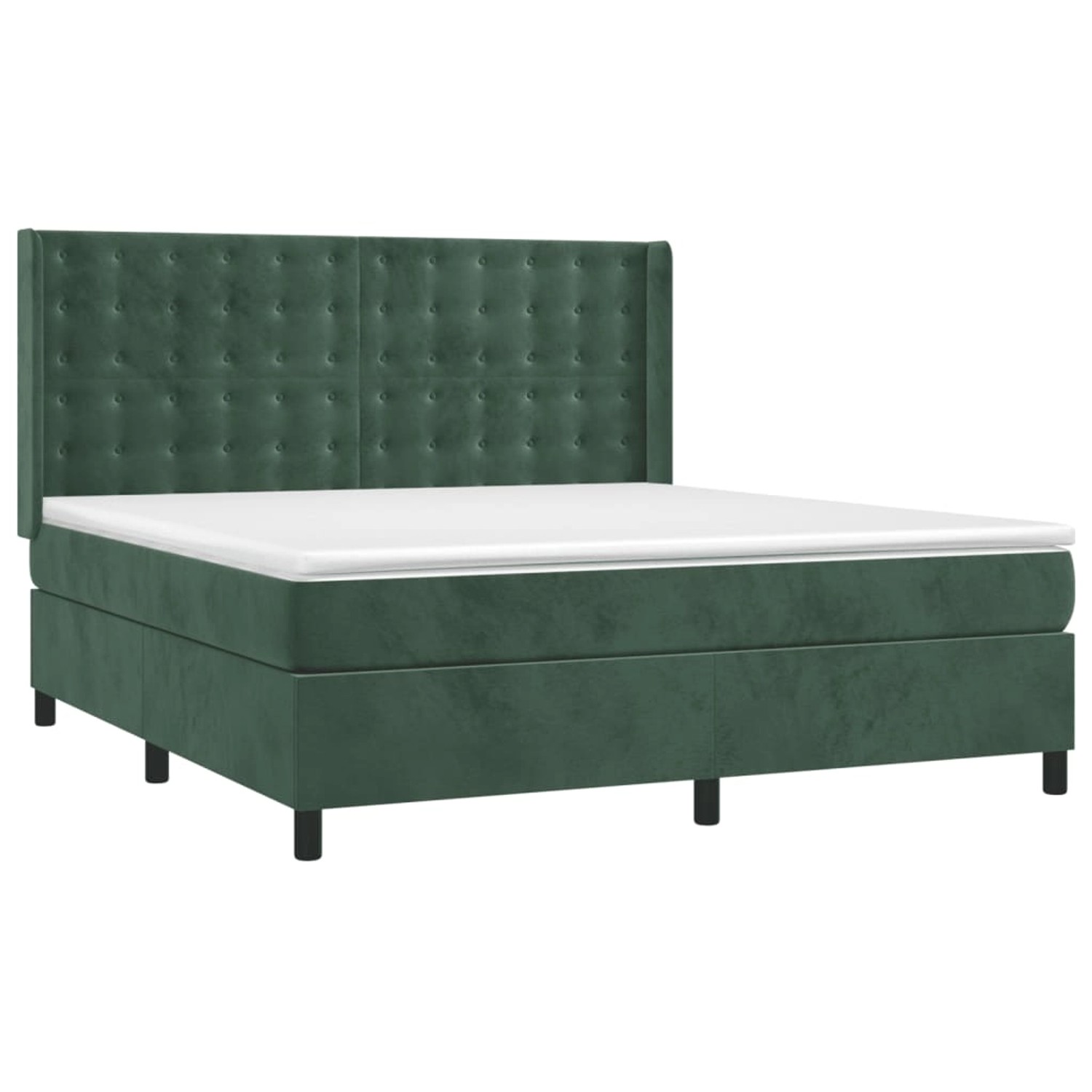 vidaXL Boxspringbett mit Matratze & LED Dunkelgrün 180x200 cm Samt 3139820 vidaXL Boxspringbett mit Matratze & LED Dunkelgrün 180x200 cm Samt 3139820 von VIDAXL