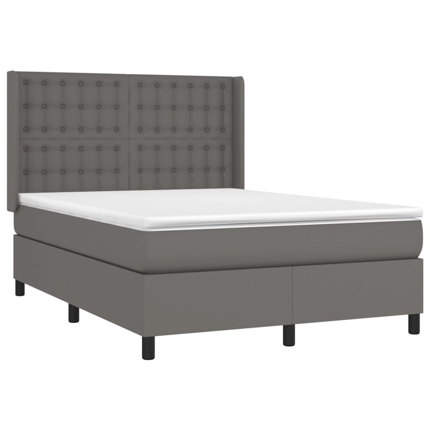 vidaXL Boxspringbett mit Matratze & LED Grau 140x200 cm Kunstleder 3139389 vidaXL Boxspringbett mit Matratze & LED Grau 140x200 cm Kunstleder 3139389 von VIDAXL