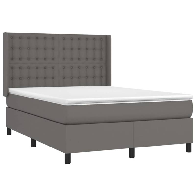 vidaXL Boxspringbett mit Matratze & LED Grau 140x200 cm Kunstleder 3139389 vidaXL Boxspringbett mit Matratze & LED Grau 140x200 cm Kunstleder 3139389 von VIDAXL