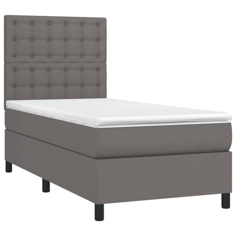 vidaXL Boxspringbett mit Matratze & LED Grau 90x190 cm Kunstleder 3135919 vidaXL Boxspringbett mit Matratze & LED Grau 90x190 cm Kunstleder 3135919 von VIDAXL