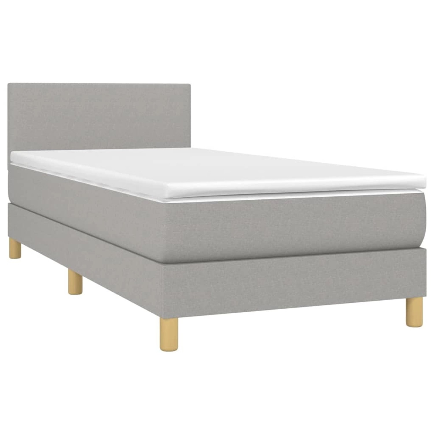 vidaXL Boxspringbett mit Matratze & LED Hellgrau 100x200 cm Stoff 3133533 vidaXL Boxspringbett mit Matratze & LED Hellgrau 100x200 cm Stoff 3133533 von VIDAXL