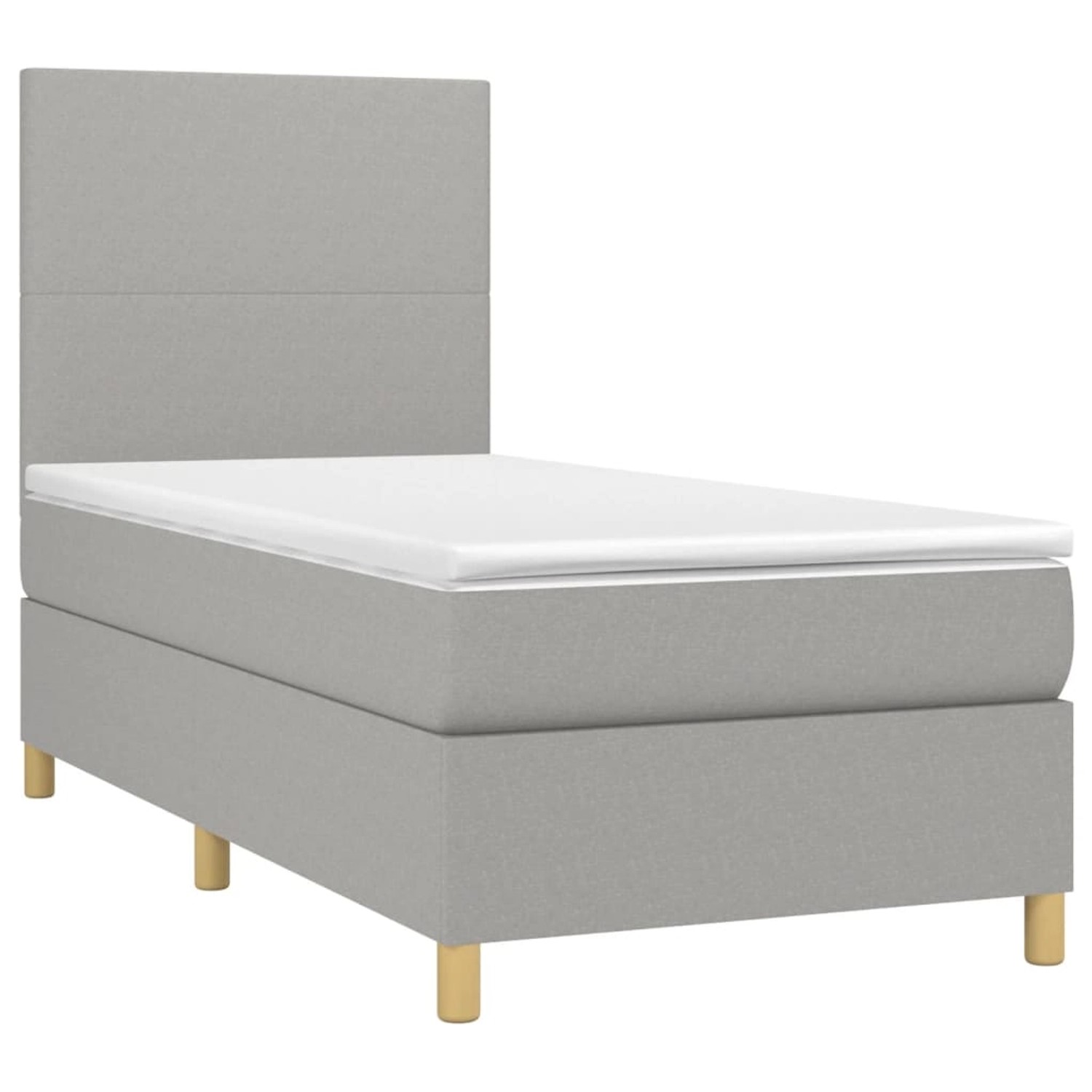 vidaXL Boxspringbett mit Matratze & LED Hellgrau 100x200 cm Stoff 3135253 vidaXL Boxspringbett mit Matratze & LED Hellgrau 100x200 cm Stoff 3135253 von VIDAXL