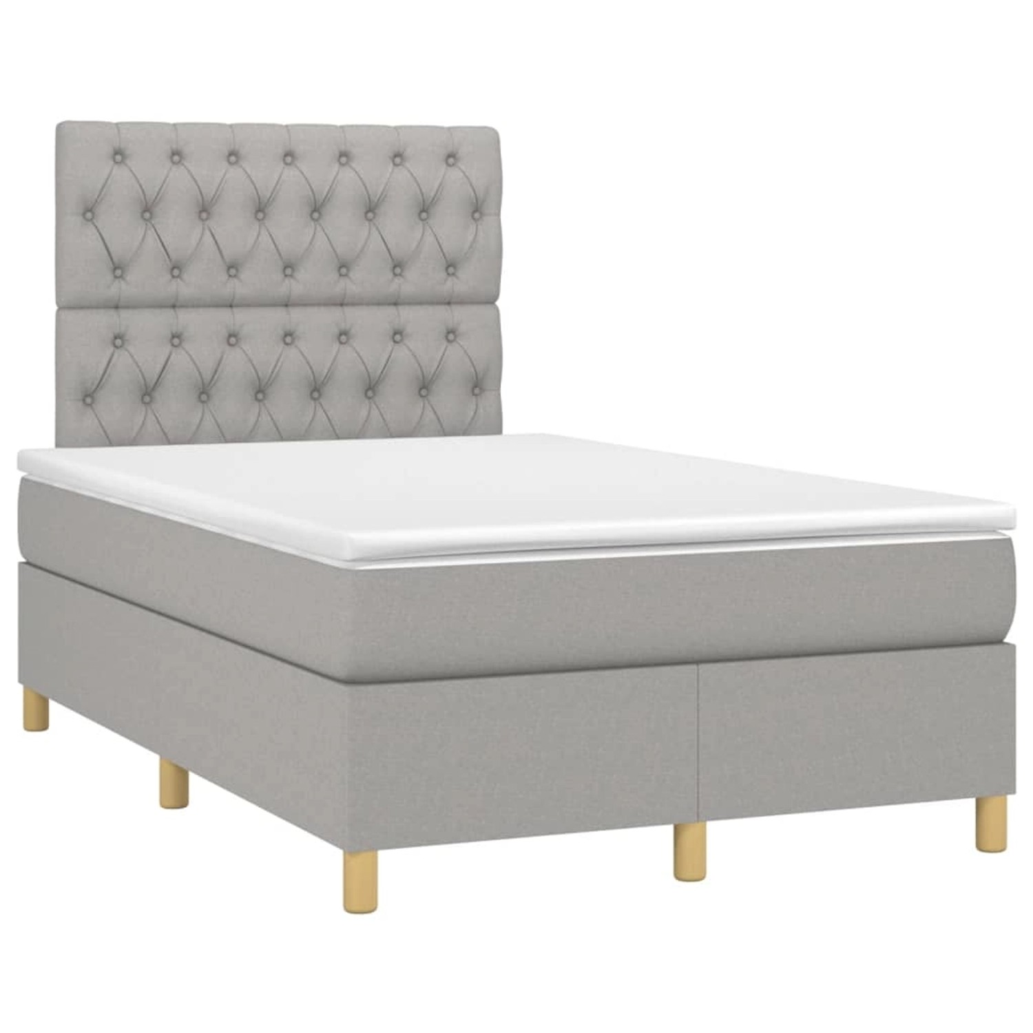 vidaXL Boxspringbett mit Matratze & LED Hellgrau 120x200 cm Stoff 3135661 vidaXL Boxspringbett mit Matratze & LED Hellgrau 120x200 cm Stoff 3135661 von VIDAXL