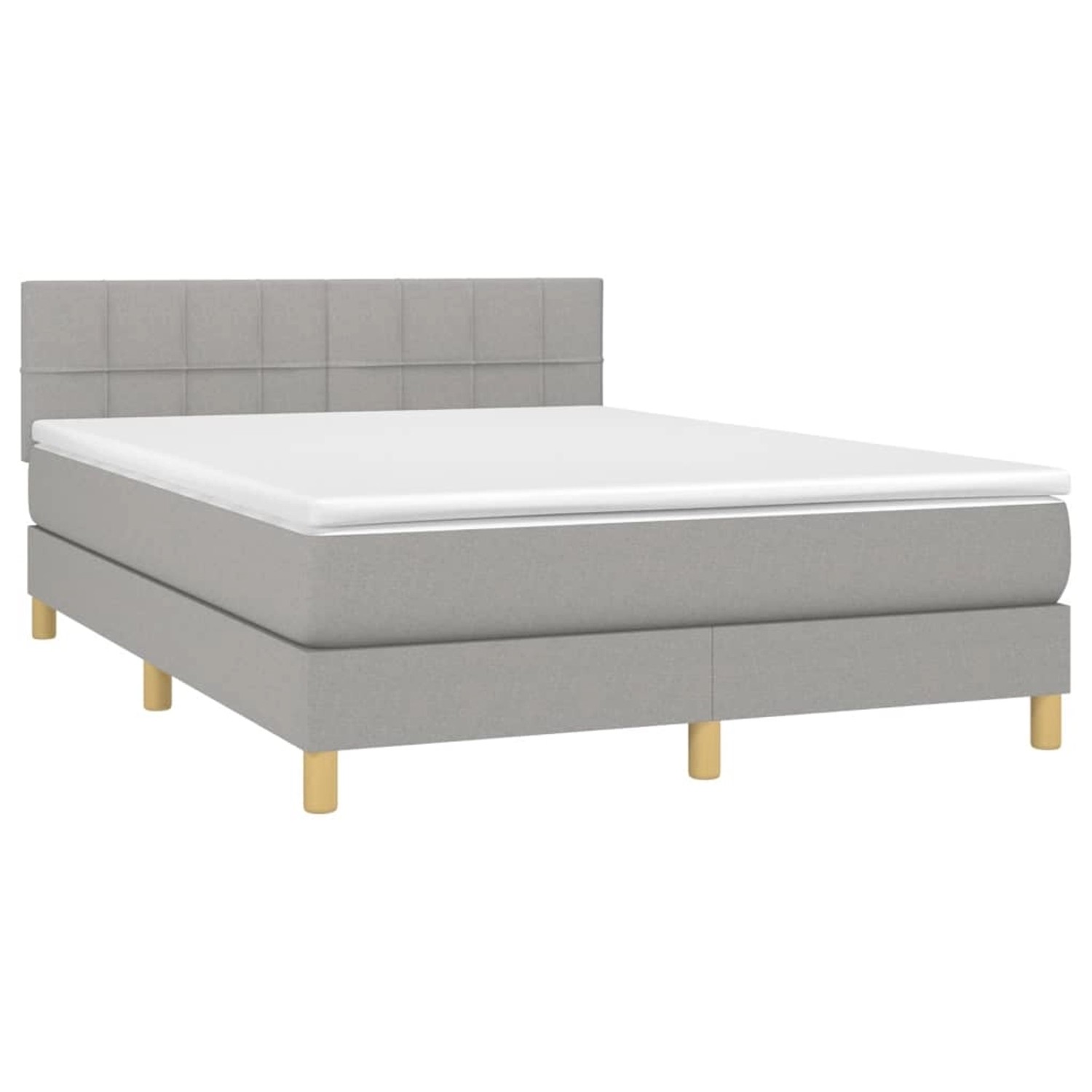 vidaXL Boxspringbett mit Matratze & LED Hellgrau 140x190 cm Stoff 3133709 vidaXL Boxspringbett mit Matratze & LED Hellgrau 140x190 cm Stoff 3133709 von VIDAXL