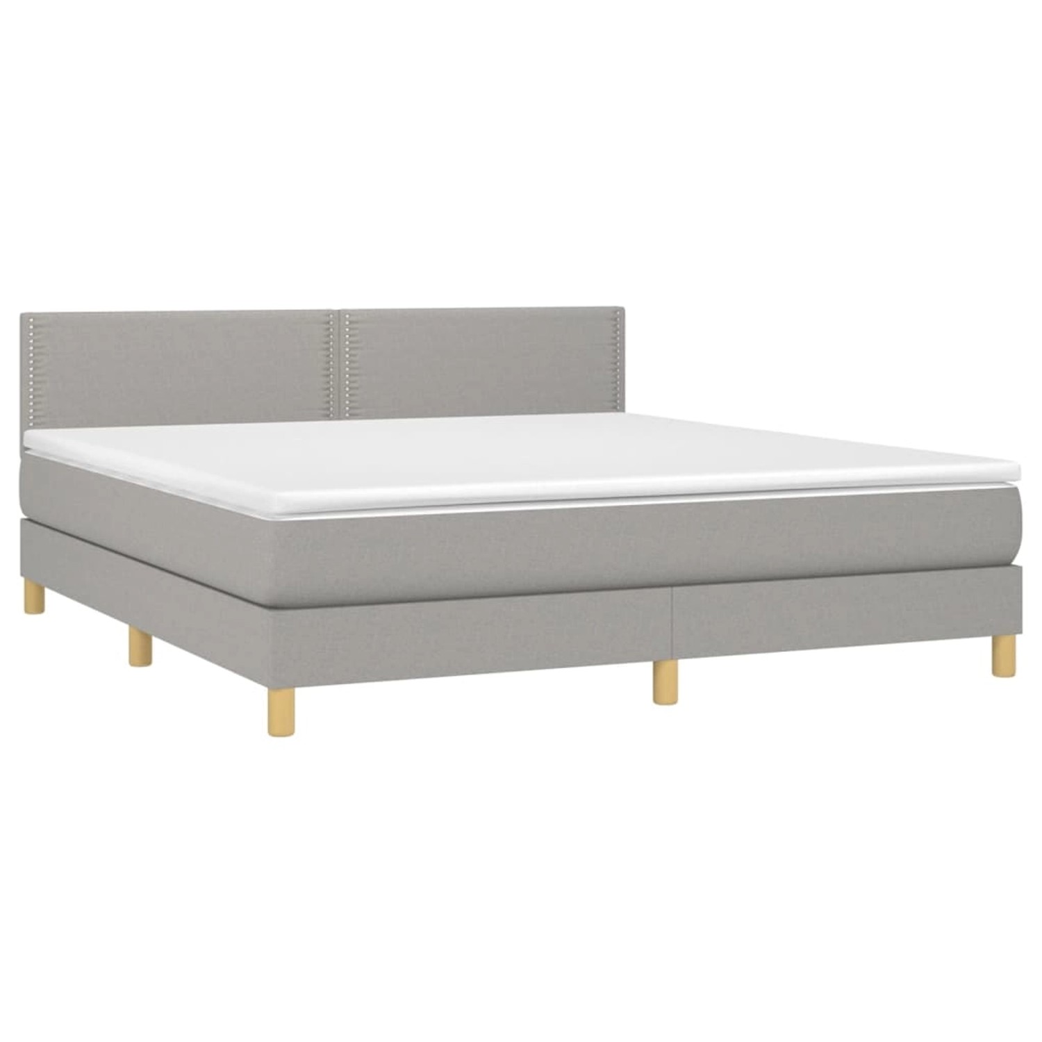 vidaXL Boxspringbett mit Matratze & LED Hellgrau 180x200 cm Stoff 3133653 vidaXL Boxspringbett mit Matratze & LED Hellgrau 180x200 cm Stoff 3133653 von VIDAXL