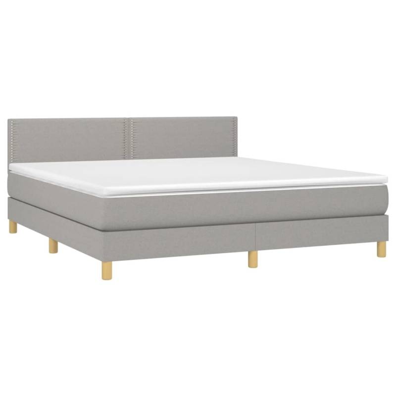 vidaXL Boxspringbett mit Matratze & LED Hellgrau 180x200 cm Stoff 3133653 vidaXL Boxspringbett mit Matratze & LED Hellgrau 180x200 cm Stoff 3133653 von VIDAXL