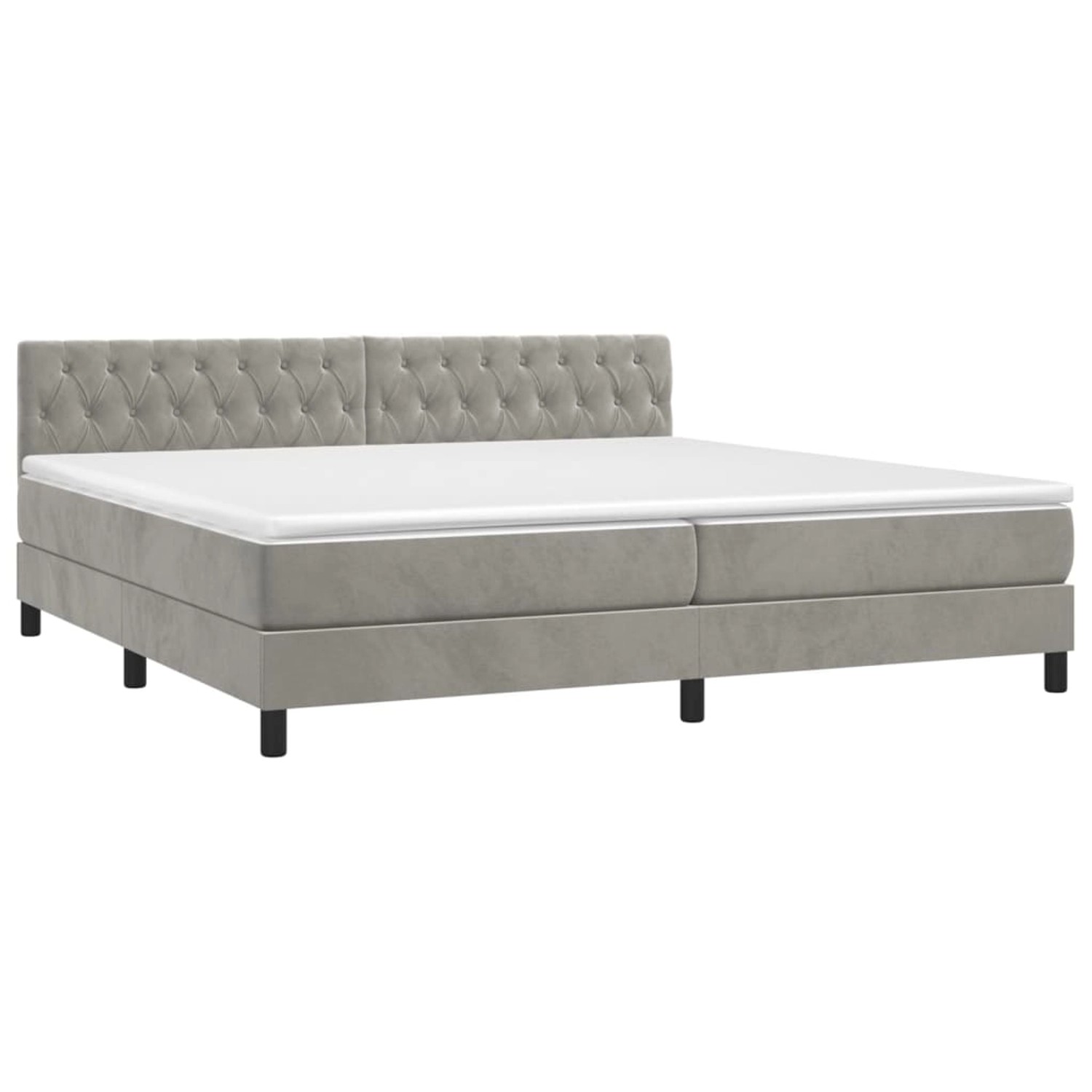 vidaXL Boxspringbett mit Matratze & LED Hellgrau 200x200 cm Samt 3134603 vidaXL Boxspringbett mit Matratze & LED Hellgrau 200x200 cm Samt 3134603 von VIDAXL