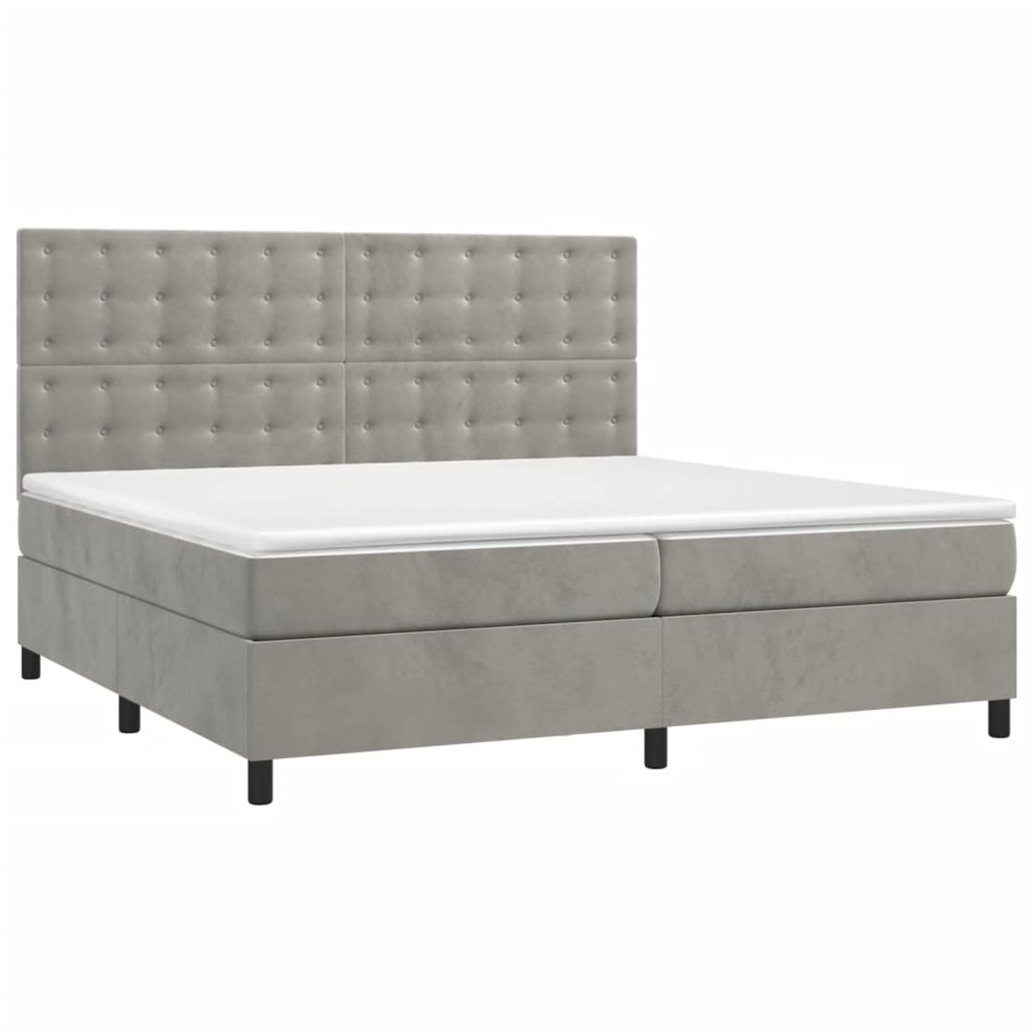 vidaXL Boxspringbett mit Matratze & LED Hellgrau 200x200 cm Samt 3136383 vidaXL Boxspringbett mit Matratze & LED Hellgrau 200x200 cm Samt 3136383 von VIDAXL
