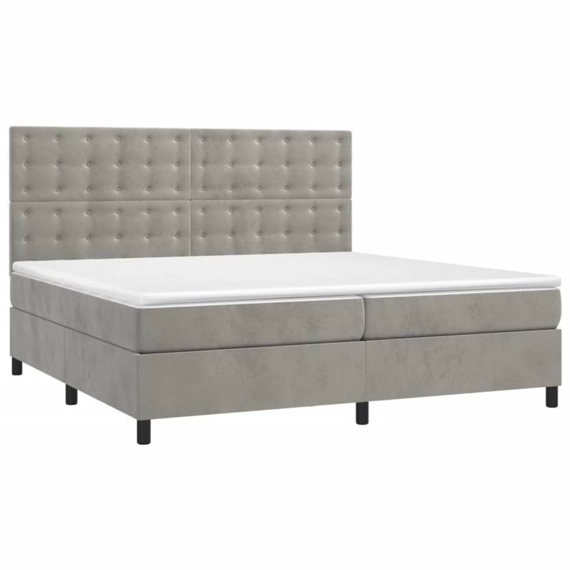 vidaXL Boxspringbett mit Matratze & LED Hellgrau 200x200 cm Samt 3136383 vidaXL Boxspringbett mit Matratze & LED Hellgrau 200x200 cm Samt 3136383 von VIDAXL